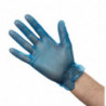 Food Gloves in Powdered Blue Vinyl Size S - Pack of 100 - Vogue - Fourniresto