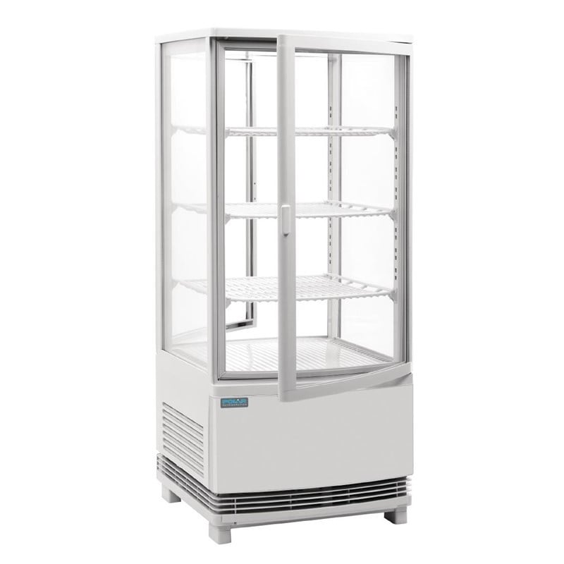 Witte Positieve Koelvitrine 2 Gebogen Deuren 86 L - Polar Witte Positieve Koelvitrine 2 Gebogen Deuren 86 L - Polar