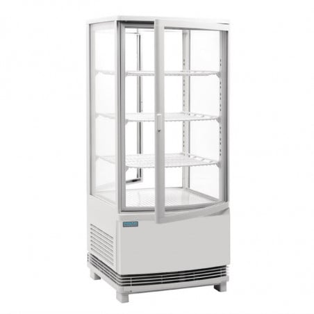 Witte Positieve Koelvitrine 2 Gebogen Deuren 86 L - Polar