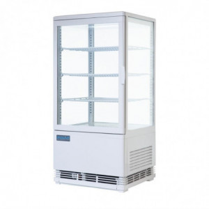 Koelvitrine met positieve temperatuur, wit, 2 gebogen deuren, 86 L - Polar - Fourniresto