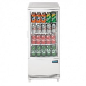 Witte Positieve Koelvitrine 2 Gebogen Deuren 86 L - Polar