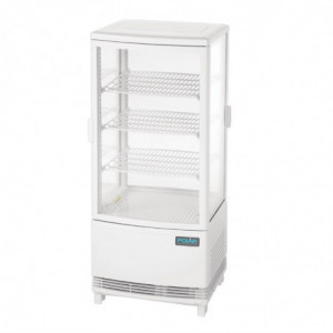 Koelvitrine met positieve temperatuur, wit, 2 gebogen deuren, 86 L - Polar - Fourniresto