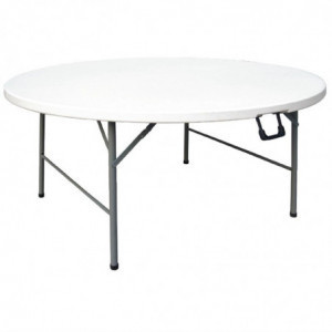 Opklapbare ronde tafel in het midden wit Ø 1530 mm - Bolero - Fourniresto