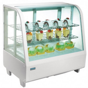 White Countertop Refrigerated Display Case 2 Shelves 100 L - Polar - Fourniresto