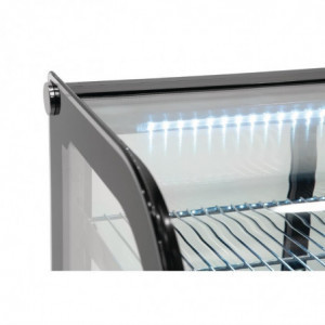 Black 120 L Countertop Refrigerated Display Case - Polar - Fourniresto