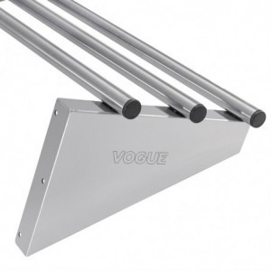 Wall-mounted Tubular Stainless Steel Shelf 1500 mm - Vogue - Fourniresto