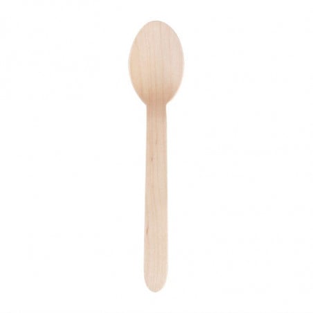 Biodegradable Wooden Dessert Spoon 166mm - Pack of 100 - Fiesta Green - Fourniresto