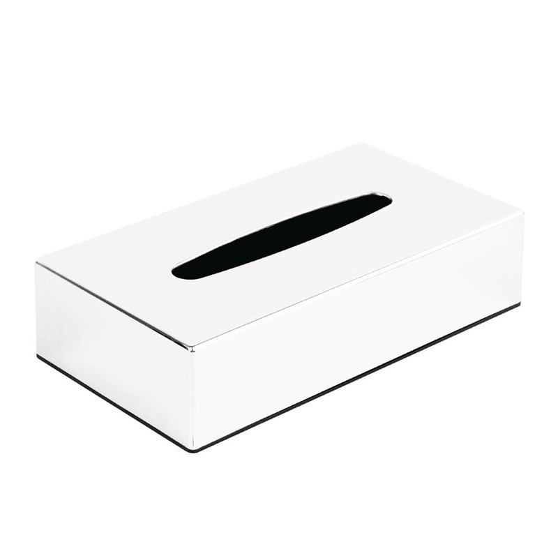 Rechthoekige tissuebox chroom - Bolero - Fourniresto