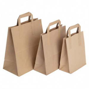 Large Brown Recyclable Paper Bag 305 x 254 mm - Pack of 250 - Fiesta Green - Fourniresto