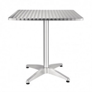 Bistrot-Quadrattisch aus Edelstahl - 700 x 700 mm - Bolero - Fourniresto