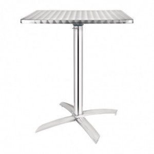 Vierkante tafel met kantelbaar blad van roestvrij staal - 600 x 600 mm - Bolero - Fourniresto