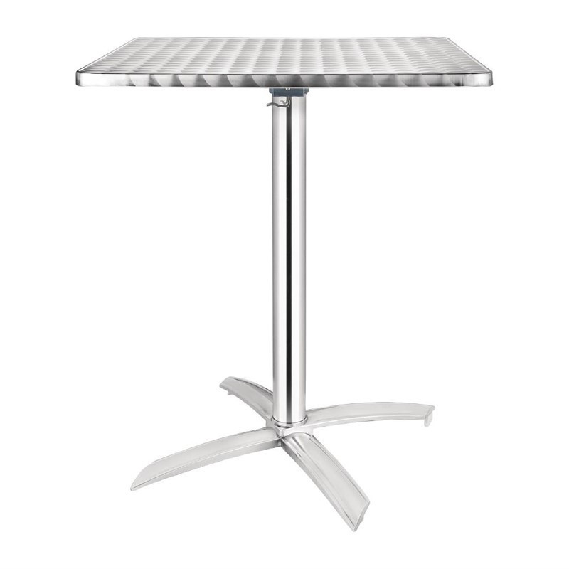 Square Table with Tilting Stainless Steel Top - 600 x 600 mm - Bolero - Fourniresto