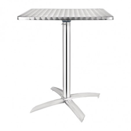 Quadratischer Tisch mit klappbarer Edelstahlplatte - 600 x 600 mm - Bolero - Fourniresto