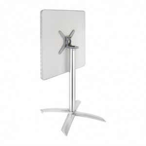 Quadratischer Tisch mit klappbarer Edelstahlplatte - 600 x 600 mm - Bolero - Fourniresto