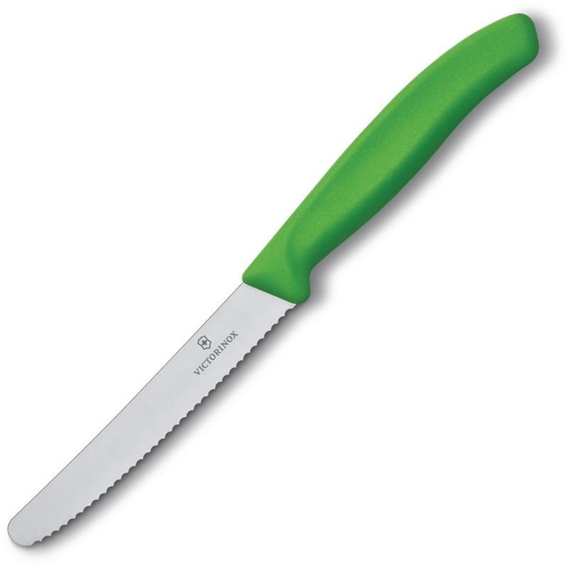 Tomatenmesser Grün Wellenschliff 11 cm - Victorinox - Fourniresto