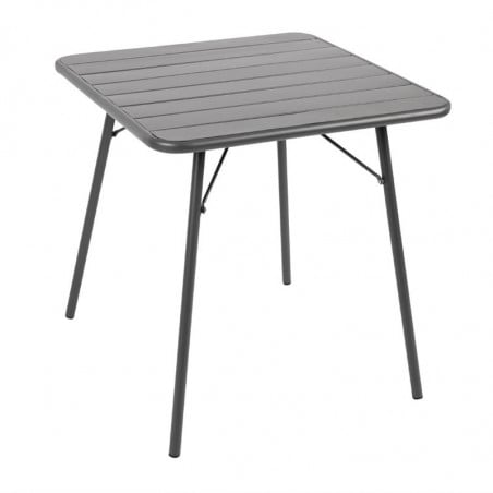 Tafel met grijze latten van staal 700 x 700 mm - Bolero - Fourniresto