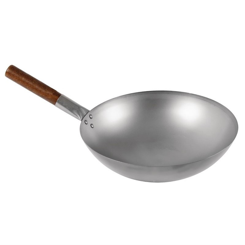 Wok mit halbkugelförmigem Boden aus Stahl Londonwok Ø 38 cm - FourniResto - Fourniresto