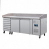 Pizza counter with marble top, 2 doors, 7 dough drawers, U Series - Polar - Fourniresto