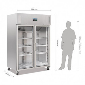 Koelvitrine Positief Enkel GN 2/1 Serie G 600 L - Polar - Fourniresto