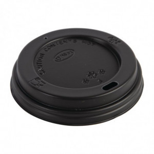Zwarte deksels voor bekers van 340 ml en 455 ml - Set van 1000 - Fiesta - Fourniresto