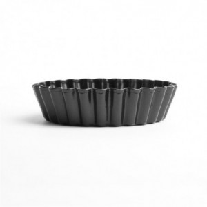 Non-stick Fluted Tartlet Mould with Removable Bottom 10 cm - Set of 3 - Vogue - Fourniresto