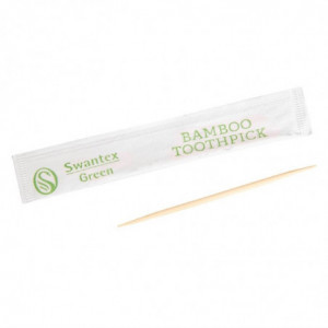 Curedents en Bambou Biodégradables Emballés Individuellement Swantex - Lot de 1000 - FourniResto - Fourniresto