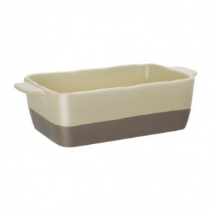 Rectangular Roasting Dish Cream and Taupe 2.5L - Olympia - Fourniresto