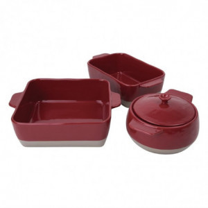 Rectangular Red and Taupe Roasting Dish 4.2L - Olympia - Fourniresto