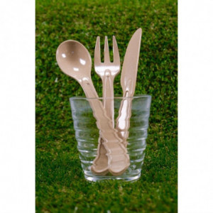 Set of Reusable Cutlery made of Rice Fibers with Jute Bag - FourniResto - Fourniresto