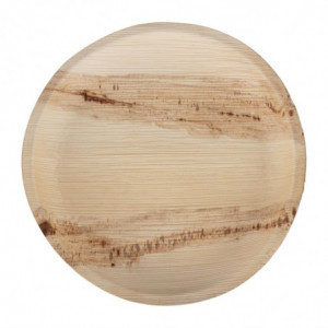 Platte ronde borden van palmbladeren Ø 250 mm - Set van 100 - Fiesta Green - Fourniresto