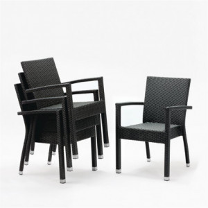 Rieten fauteuils in antraciet - Bolero - Fourniresto