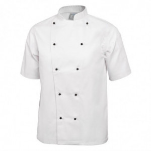 Unisex Chicago Short Sleeve White Kitchen Jacket Size Xs - Whites Chefs Clothing - Fourniresto