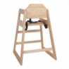 High Chair in Natural Wood Finish - Bolero - Fourniresto