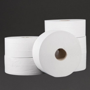Toilettenpapierrollen 2-lagig Jumbo - Packung mit 6 - Jantex