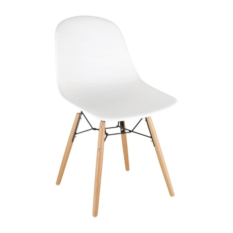 Chaise Moulée en PP avec Structure Métallique Arlo Blanche - Lot de 2 - Bolero - Fourniresto