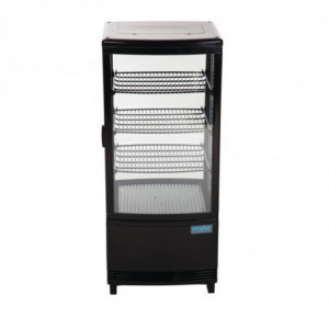 Black Refrigerated Display Case With Curved Doors 86 L - Polar - Fourniresto