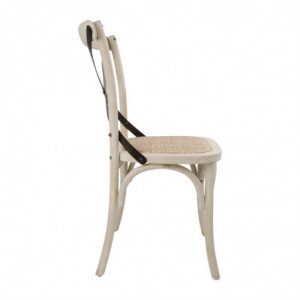 Oak Sand Chair with Crossed Backrest - Set of 2 - Bolero - Fourniresto