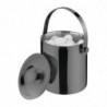 Titanium Grey Double-Walled Ice Bucket with Lid 1 L - Olympia - Fourniresto