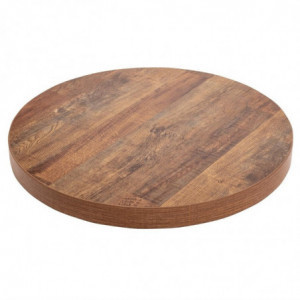 Tafelblad Rond met Verouderd Houten Effect - 600mm - Bolero