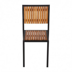 Stühle aus Stahl und Akazie - 4er-Set - Bolero - Fourniresto