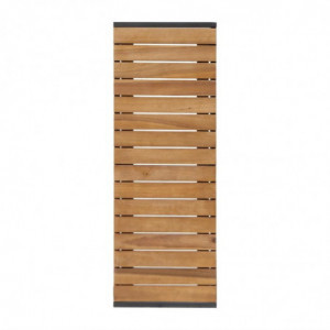 Stalen en acaciahouten banken 100 cm - Set van 2 - Bolero - Fourniresto