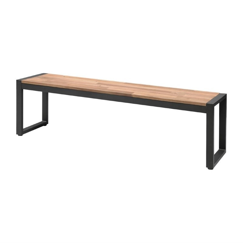 Bancs Industriels en Acier et Acacia 160 cm - Lot de 2 - Bolero - Fourniresto