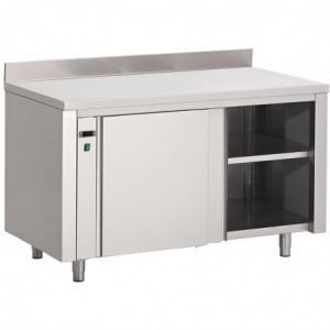 Edelstahl-Wärmeschrank mit Rückwand - L 2000 x T 700mm - Gastro M