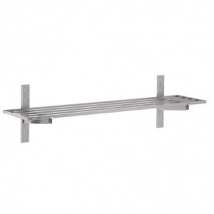 Wandregal aus Edelstahl mit Aussparungen - L 1800 x 400mm - Gastro M