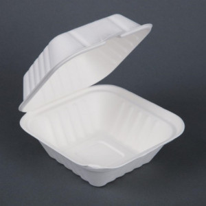 Compostable Hamburger Boxes - L 149 mm - Pack of 500 - Fiesta Green