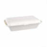 Scharnierdeckelschalen aus kompostierbarem Bagasse - L 248mm - Packung mit 250 - Fiesta Green