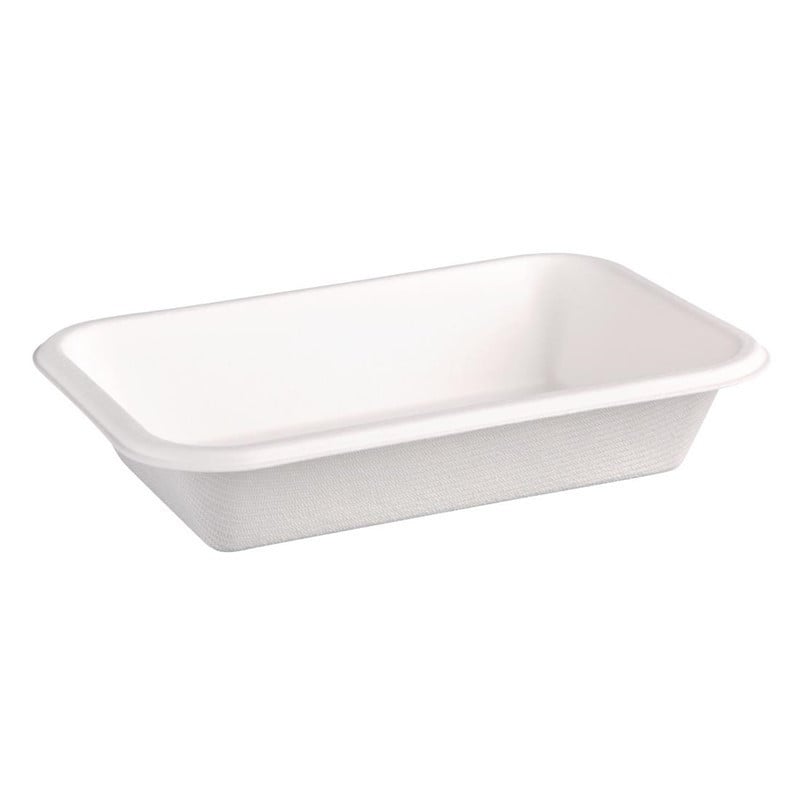 Composteerbare bagasse bakjes - L 215 mm - Set van 50 - Fiesta Green