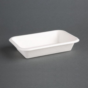 Composteerbare bagasse bakjes - L 215 mm - Set van 50 - Fiesta Green