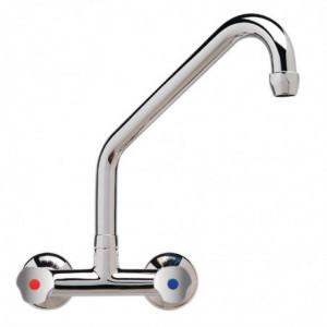 Mixer tap Bitrou Heavy Model 3/4" Wall Mount High Neck - L 300 mm - FourniResto