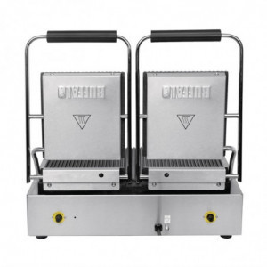 Dubbele Bistro Contactgrill Geribbeld/Geribbeld in RVS - Buffalo